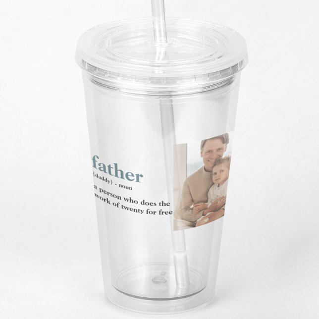Modern Collage Photo Happy Fathers Day Gift Acrylic Tumbler (Creator Uploaded)