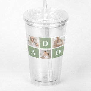 Modern Collage Photo & Happy Fathers Day Gift Acrylic Tumbler