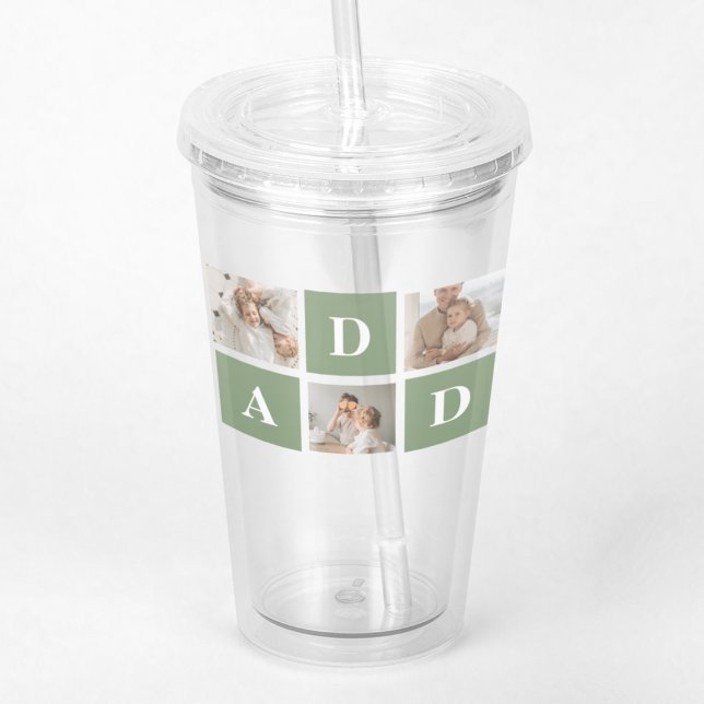Modern Collage Photo & Happy Fathers Day Gift Acrylic Tumbler (Creator Uploaded)