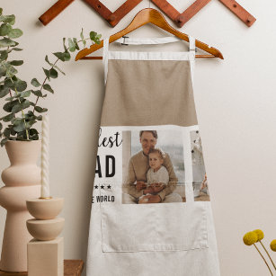Modern Collage Photo Happy  Fathers Day Gift Apron