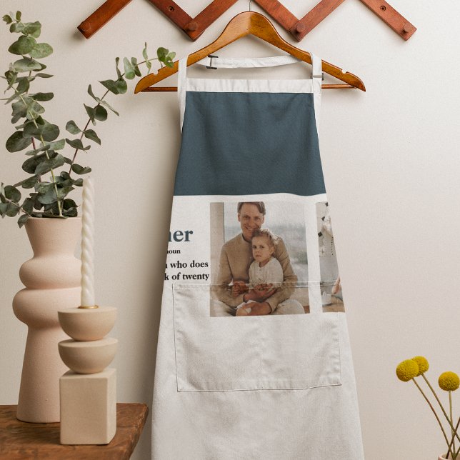 Modern Collage Photo Happy Fathers Day Gift Apron (Creator Uploaded)