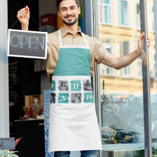 Modern Collage Photo  Happy Fathers Day Gift Apron
