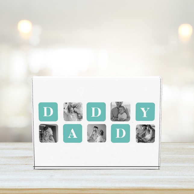 Modern Collage Photo  Happy Fathers Day Gift Block (Creator Uploaded)