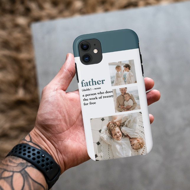 Modern Collage Photo Happy Fathers Day Gift Case-Mate iPhone Case (Creator Uploaded)
