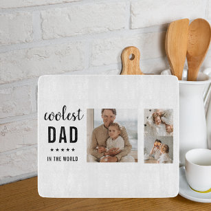 Modern Collage Photo Happy  Fathers Day Gift Cutting Board