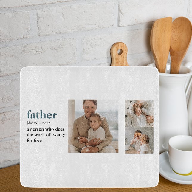 Modern Collage Photo Happy Fathers Day Gift Cutting Board (Creator Uploaded)