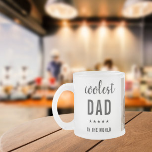 Modern Collage Photo Happy  Fathers Day Gift Frosted Glass Coffee Mug