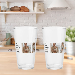 Modern Collage Photo & Happy Fathers Day Gift Glass