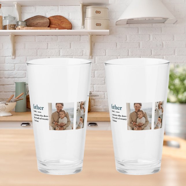 Modern Collage Photo Happy Fathers Day Gift Glass (Creator Uploaded)