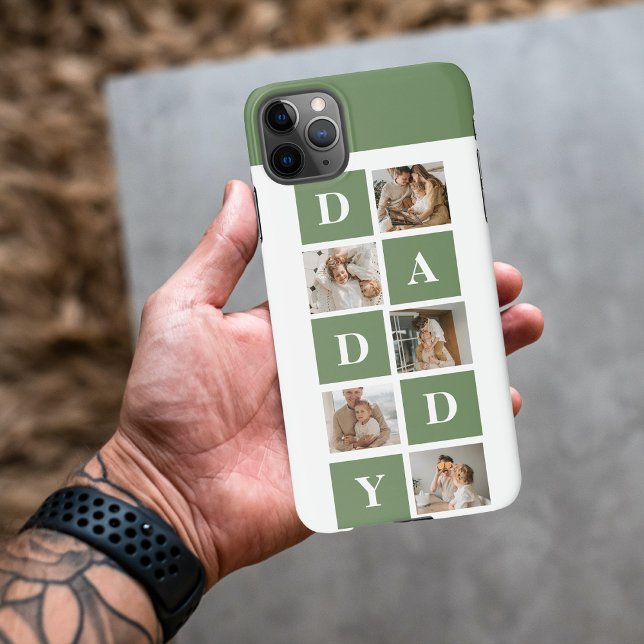 Modern Collage Photo & Happy Fathers Day Gift iPhone Case (Creator Uploaded)