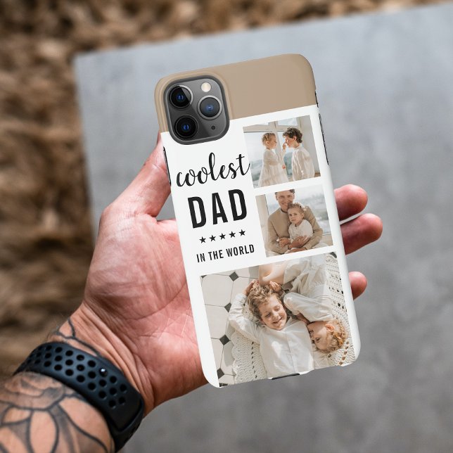 Modern Collage Photo Happy  Fathers Day Gift iPhone Case (Creator Uploaded)