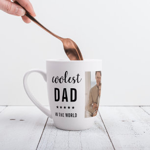 Modern Collage Photo Happy  Fathers Day Gift Latte Mug