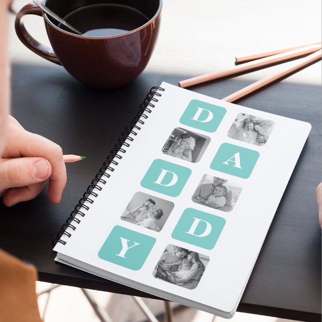 Modern Collage Photo  Happy Fathers Day Gift Notebook (Creator Uploaded)