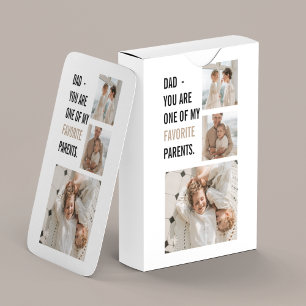 Modern Collage Photo & Happy Fathers Day Gift Playing Cards