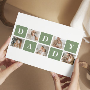 Modern Collage Photo & Happy Fathers Day Gift Postcard