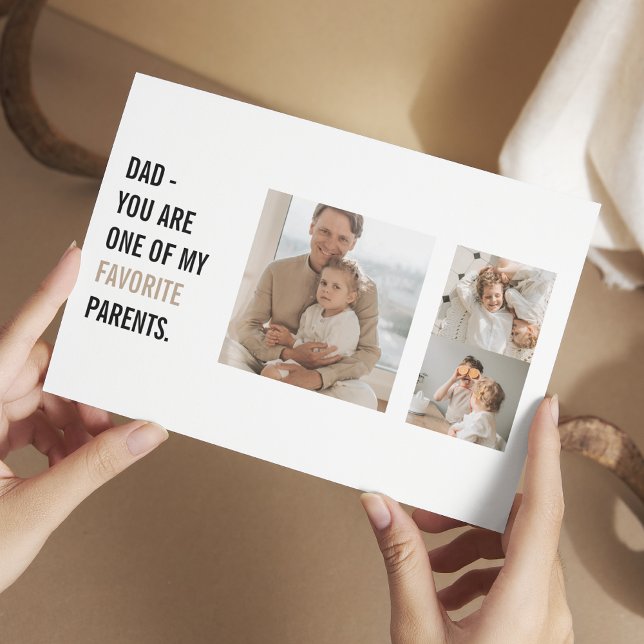 Modern Collage Photo & Happy Fathers Day Gift Postcard (Creator Uploaded)