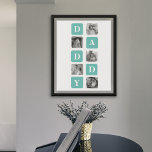 Modern Collage Photo  Happy Fathers Day Gift Poster<br><div class="desc">Introducing the Modern Collage Photo Happy Father's Day Gift in a mint colour theme. This unique and personalised gift is designed to celebrate the special bond between a father and their loved ones.The Modern Collage Photo Happy Father's Day Gift is a beautifully crafted collage frame that can be customised with...</div>