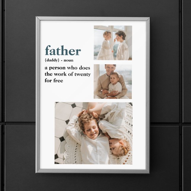 Modern Collage Photo Happy Fathers Day Gift Poster (Creator Uploaded)
