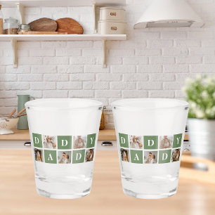 Modern Collage Photo & Happy Fathers Day Gift Shot Glass