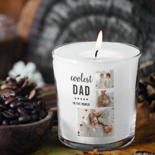 Modern Collage Photo Happy  Fathers Day Gift Square Sticker