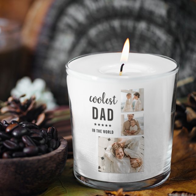 Modern Collage Photo Happy  Fathers Day Gift Square Sticker (Creator Uploaded)