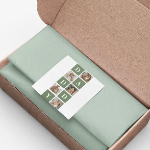 Modern Collage Photo & Happy Fathers Day Gift Square Sticker