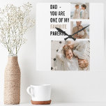 Modern Collage Photo & Happy Fathers Day Gift Square Wall Clock<br><div class="desc">Father's Day is a special occasion celebrated to honour fathers and father figures for their contributions to their families and society. Choosing the perfect gift for Father's Day can be a challenging task,  but a thoughtful and heartfelt gift can make a lasting impression.</div>