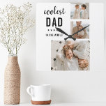 Modern Collage Photo Happy  Fathers Day Gift Square Wall Clock<br><div class="desc">The "Modern Collage Photo Colorful Best Dad Ever Gift" is a personalized and unique present for any dad who deserves to be celebrated. The gift is a collage photo made up of several individual images that have been carefully arranged to create a stunning and eye-catching design. The gift is a...</div>