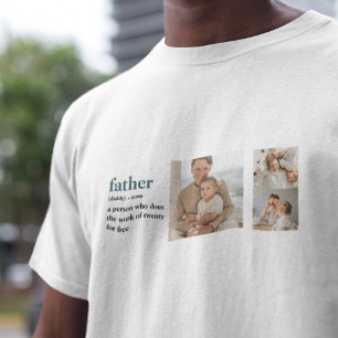 Modern Collage Photo Happy Fathers Day Gift T-Shirt