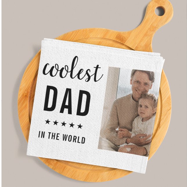 Modern Collage Photo Happy  Fathers Day Gift Tea Towel (Creator Uploaded)