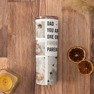 Modern Collage Photo & Happy Fathers Day Gift Thermal Tumbler