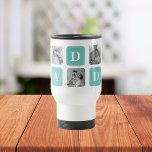 Modern Collage Photo  Happy Fathers Day Gift Travel Mug<br><div class="desc">Introducing the Modern Collage Photo Happy Father's Day Gift in a mint colour theme. This unique and personalised gift is designed to celebrate the special bond between a father and their loved ones.The Modern Collage Photo Happy Father's Day Gift is a beautifully crafted collage frame that can be customised with...</div>