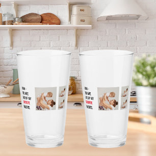 Modern Collage Photo & Happy Mothers Day Gift Glass