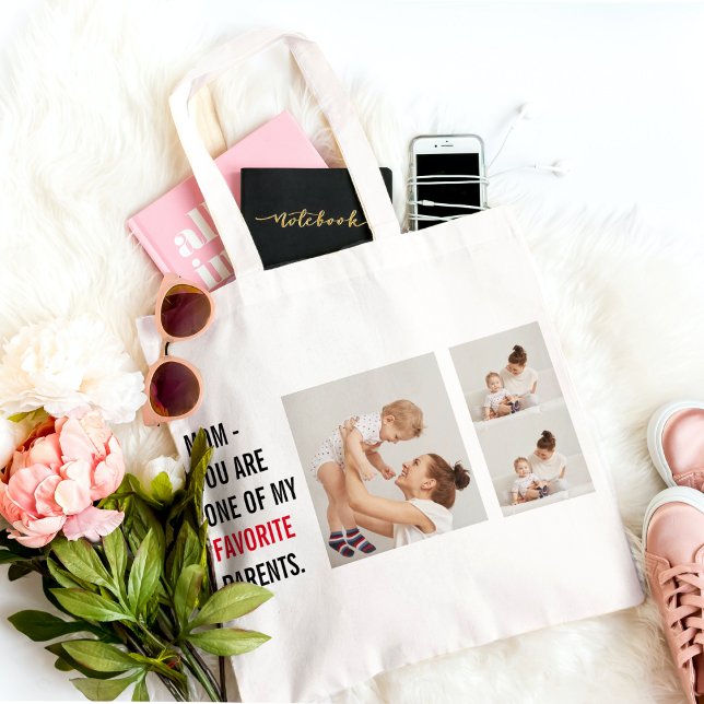 Modern Collage Photo & Happy Mothers Day Gift Tote Bag (Creator Uploaded)