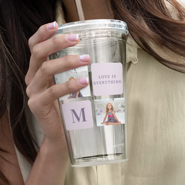 Modern Collage Photo Happy Mothers Day Purple Gift Acrylic Tumbler (Creator Uploaded)