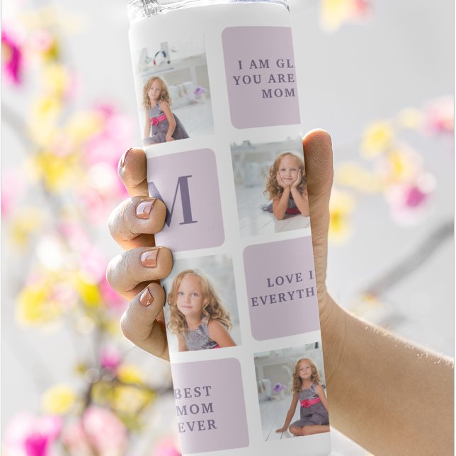Modern Collage Photo Happy Mothers Day Purple Gift Thermal Tumbler (Creator Uploaded)