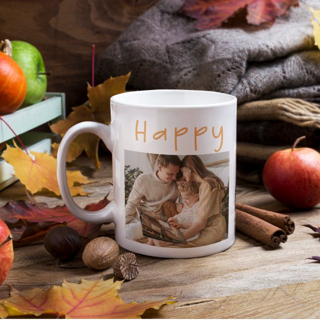 Modern Collage Photo & Happy Thanksgiving Coffee Mug (Creator Uploaded)