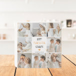 Modern Collage Photo Happy Thanksgiving Grandpa Wooden Box Sign<br><div class="desc">Modern Collage Photo Happy Thanksgiving Grandpa</div>