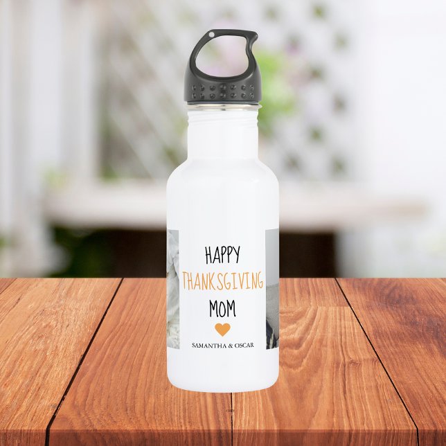 Modern Collage Photo Happy Thanksgiving Mum 532 Ml Water Bottle (Creator Uploaded)