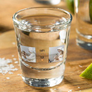 Modern Collage Photo Happy Thanksgiving Mum Shot Glass