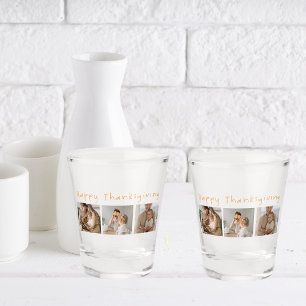 Modern Collage Photo & Happy Thanksgiving Shot Glass
