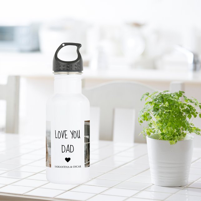 Modern Collage Photo & Love You Dad Gift 532 Ml Water Bottle (Creator Uploaded)
