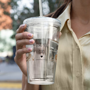 Modern Collage Photo & Love You Dad Gift Acrylic Tumbler