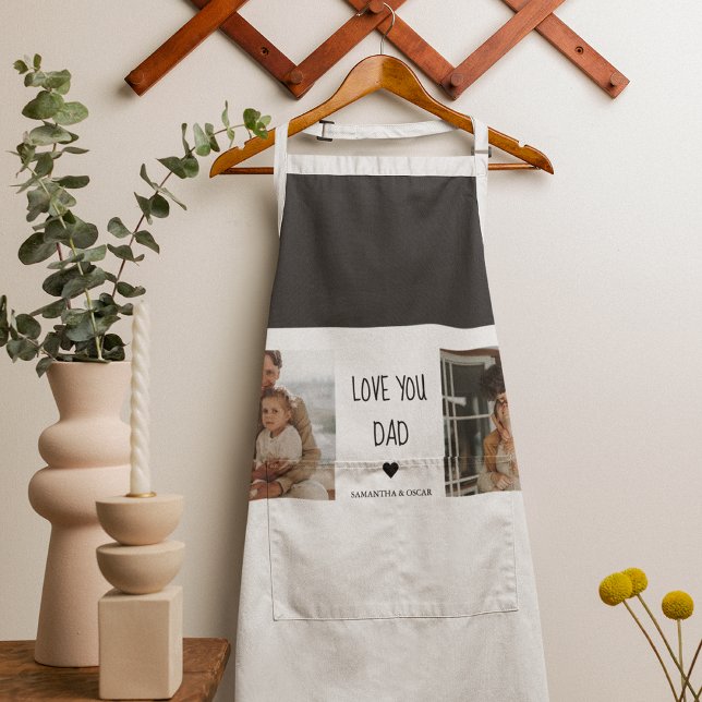 Modern Collage Photo & Love You Dad Gift Apron (Creator Uploaded)