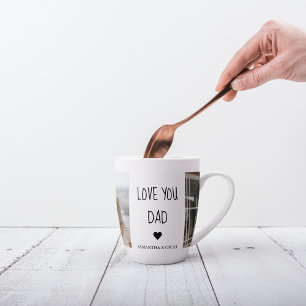 Modern Collage Photo & Love You Dad Gift Latte Mug