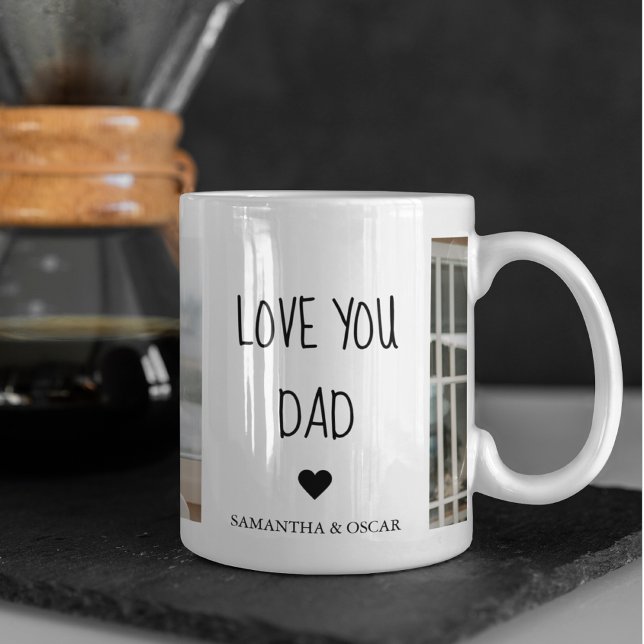 Modern Collage Photo & Love You Dad Gift Mug (Creator Uploaded)