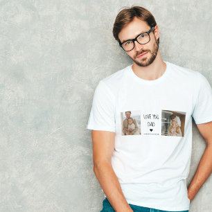 Modern Collage Photo & Love You Dad Gift T-Shirt
