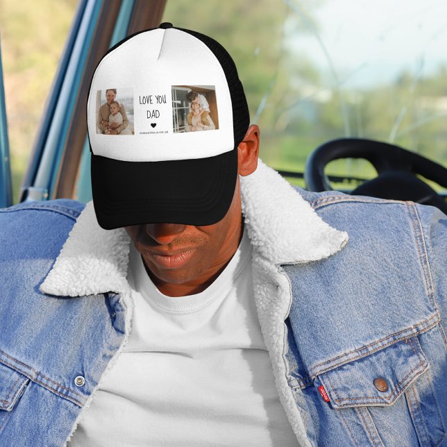 Modern Collage Photo & Love You Dad Gift Trucker Hat (Creator Uploaded)