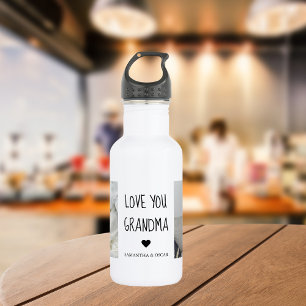 Modern Collage Photo Love You Grandma Best Gift 532 Ml Water Bottle
