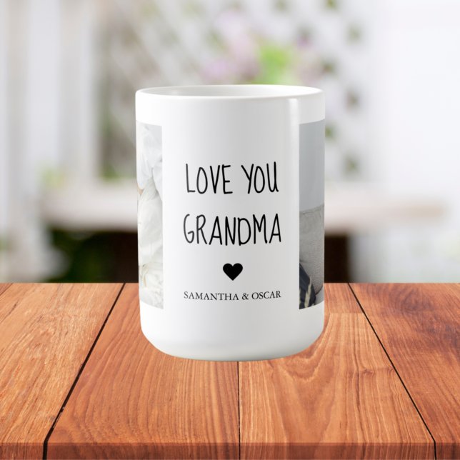 Modern Collage Photo Love You Grandma Best Gift Coffee Mug (Creator Uploaded)